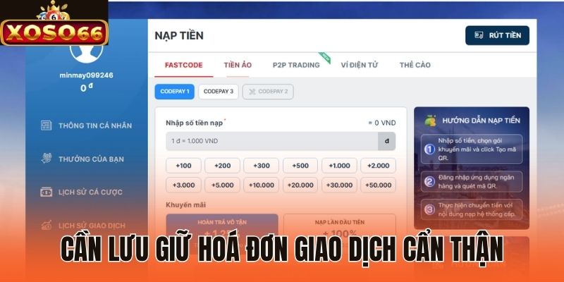 Cần lưu giữ hoá đơn giao dịch cẩn thận