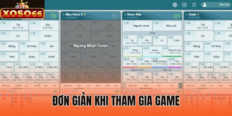Đơn giản khi tham gia game