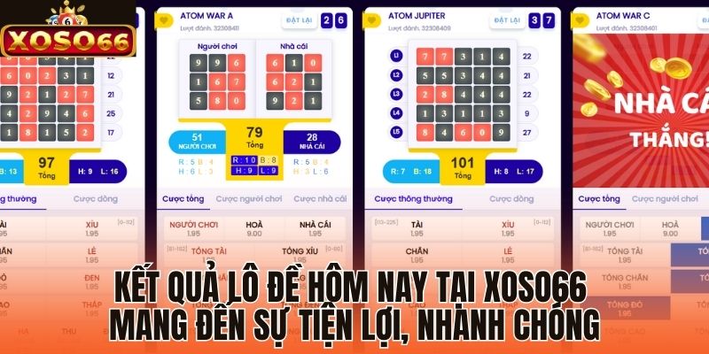 Kết quả lô đề hôm nay tại Xoso66 mang đến sự tiện lợi, nhanh chóng