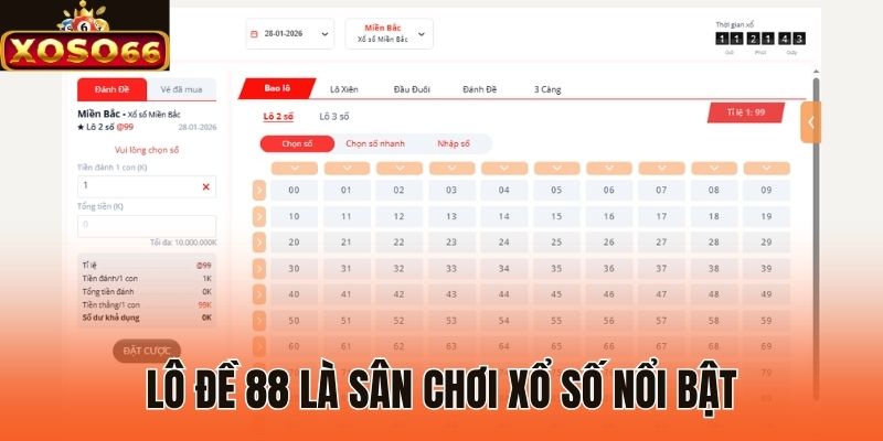 Lô đề 88 là sân chơi xổ số nổi bật