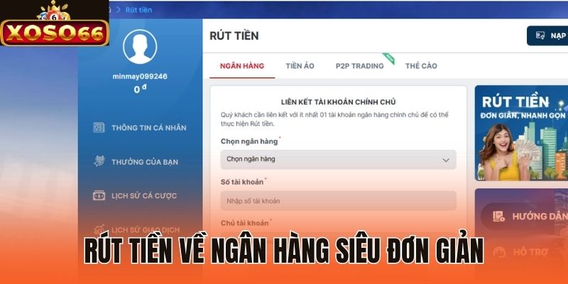 Rút tiền về ngân hàng siêu đơn giản