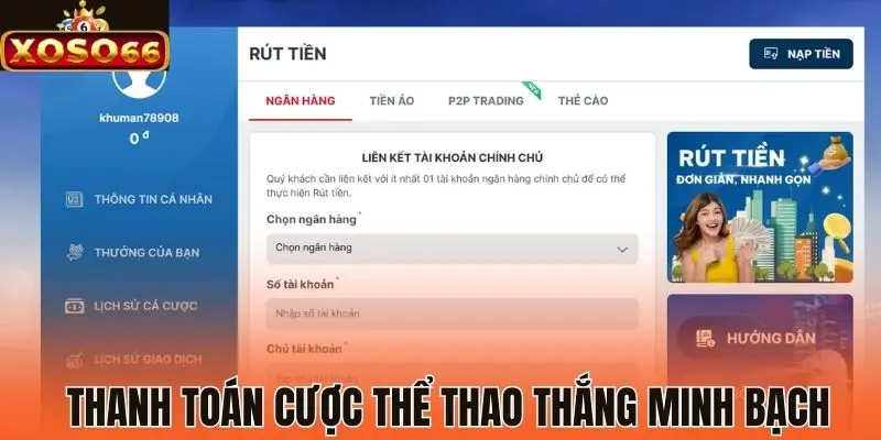 Thanh toán cược thể thao thắng minh bạch
