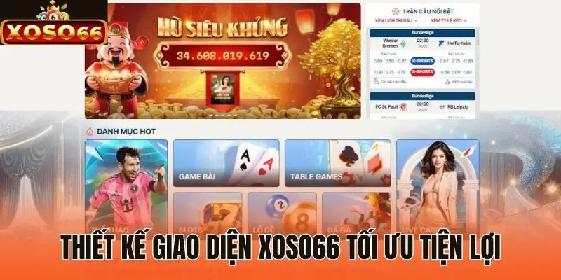 Thiết kế giao diện XOSO66 tối ưu tiện lợi