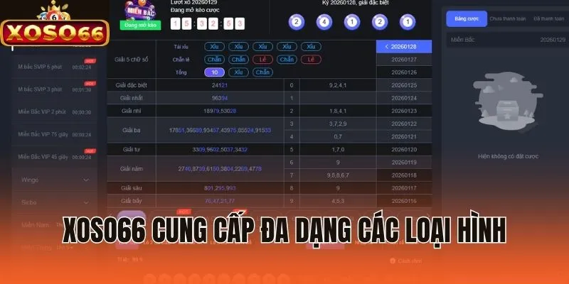 XOSO66 cung cấp đa dạng các loại hình
